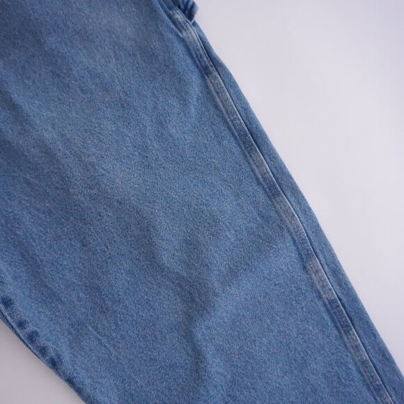 Vintage Rustler Carpenter Dungaree Mid-wash Wide-leg Blue Denim Jeans 38X30 - Picture 5 of 15